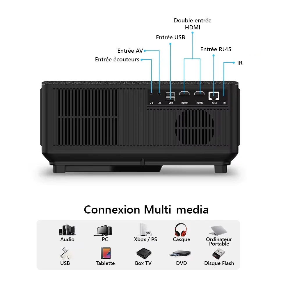 Vidéoprojecteur ThundeaL TD98 connexions